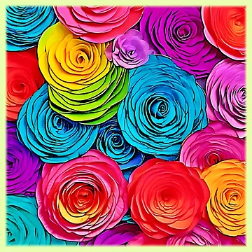 Artwork thumbnail, Vibrant Paper Roses by Health And Fitness Posts e-Store