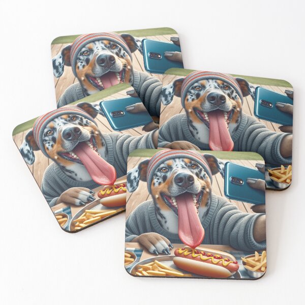 Item preview, Mixed Breed Social Media Celebrity taking a selfie at a cookout. designed and sold by TheDogOnIt.