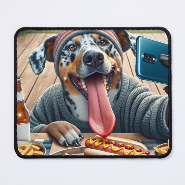Item preview, Mixed Breed Social Media Celebrity taking a selfie at a cookout. designed and sold by TheDogOnIt.