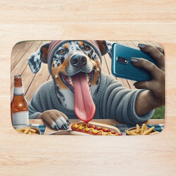 Item preview, Mixed Breed Social Media Celebrity taking a selfie at a cookout. designed and sold by TheDogOnIt.