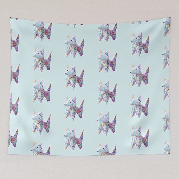 Item preview, Whimsical Origami Dog with Intricate Swirl Art Design designed and sold by CritterManiaUK.