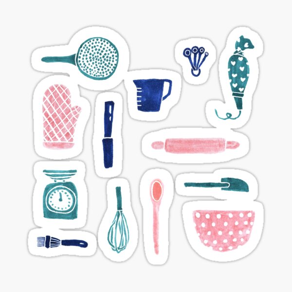 Baking Accessories Blueprint Cake Baking Tools' Sticker