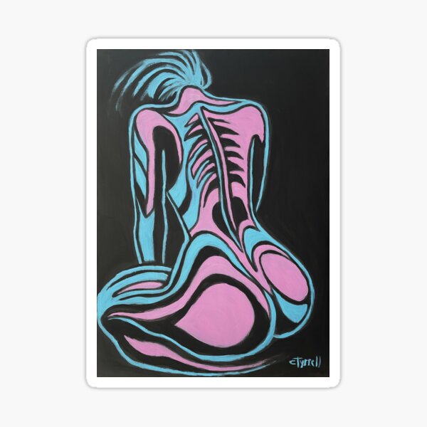 Aperçu de l'œuvre Corps peint en bleu et rose 2 créée et vendue par Carmen Tyrrell.