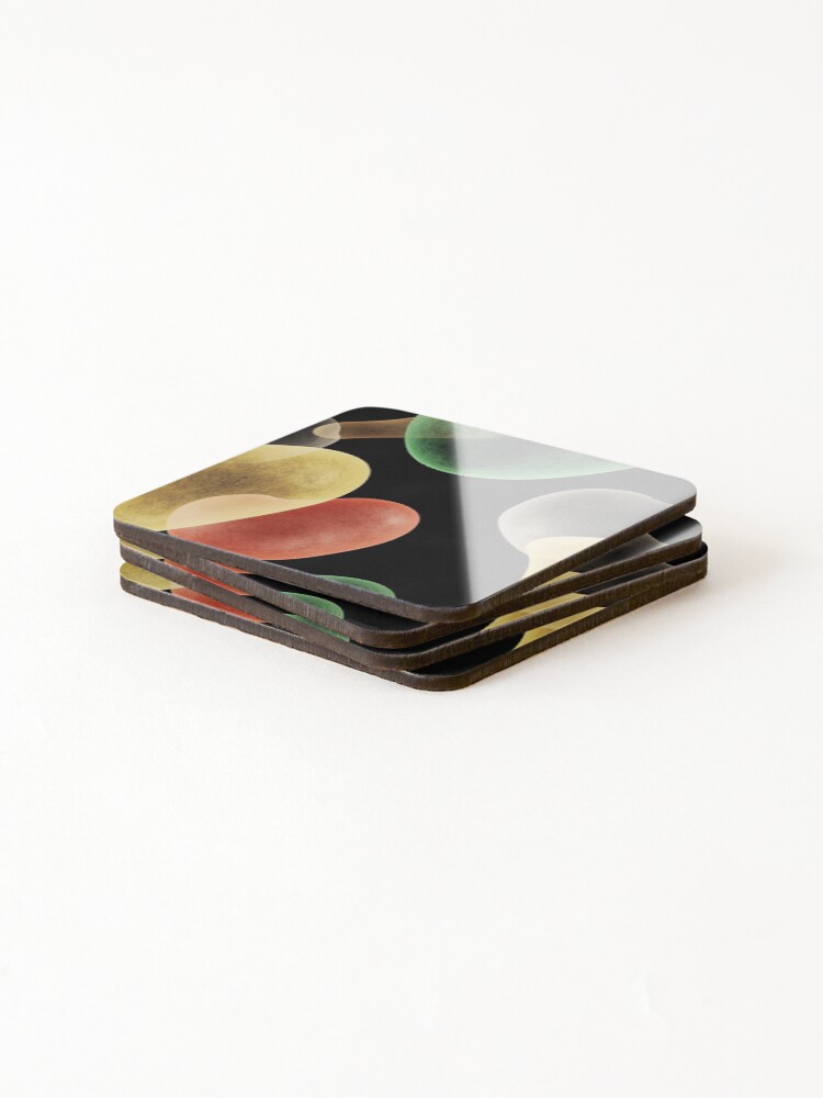 Thumbnail 4 of 5, Coasters (Set of 4), Fluid 3D Abstract Objects Pattern designed and sold by patternicco.