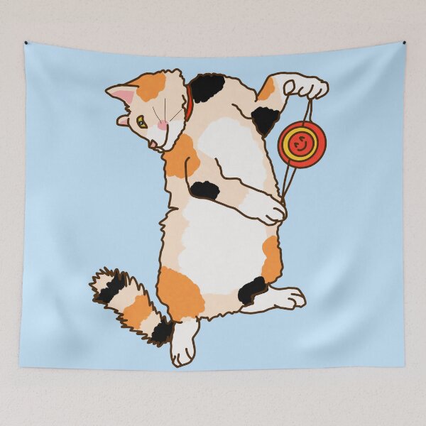 Item preview, Cat playing Yo-yo designed and sold by Kaewtaming.