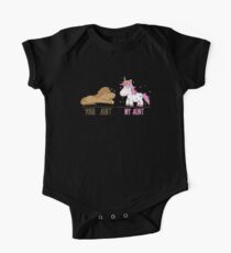 Unicorns Your Aunt My Aunt Quote Godchild Gift Short Sleeve Baby One-Piece