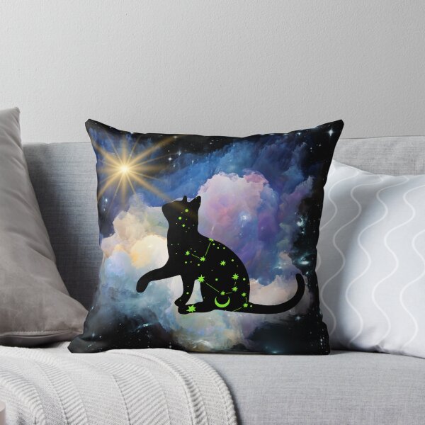 Item preview, Witchy Galactic Mystical Black Cat Kitty Star designed and sold by WildWoodlandWitch.