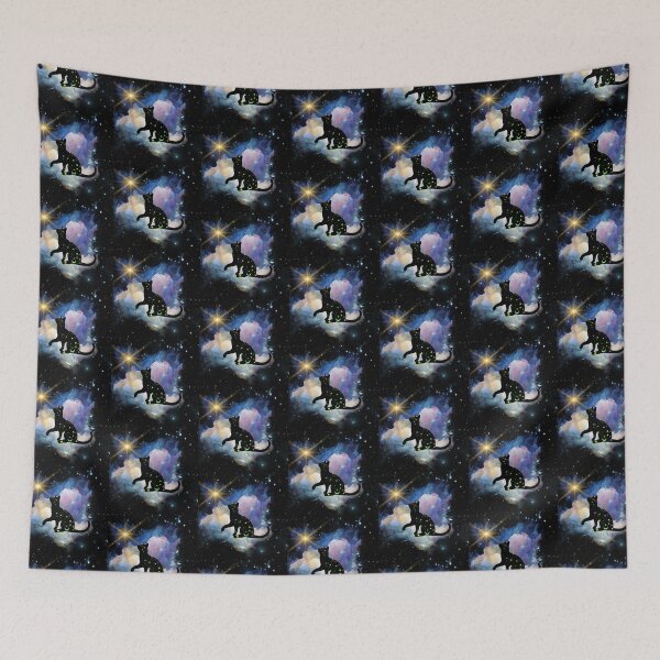 Item preview, Witchy Galactic Mystical Black Cat Kitty Star designed and sold by WildWoodlandWitch.