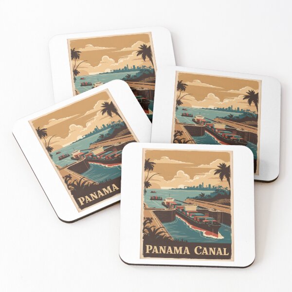 Item preview, Vintage Panama Canal travel poster - retro art for tourism and travel fans designed and sold by pod24.