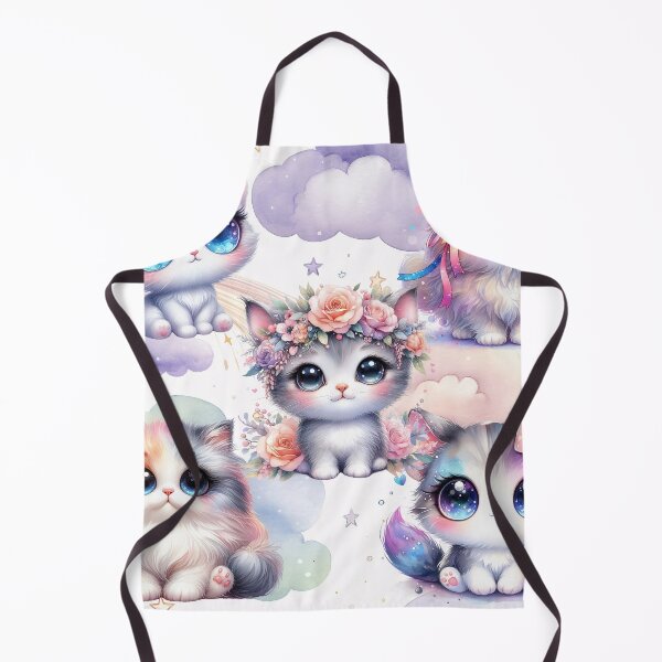 Item preview, Cute happy big eyed kittens cats dreams purple clouds designed and sold by Inktown.