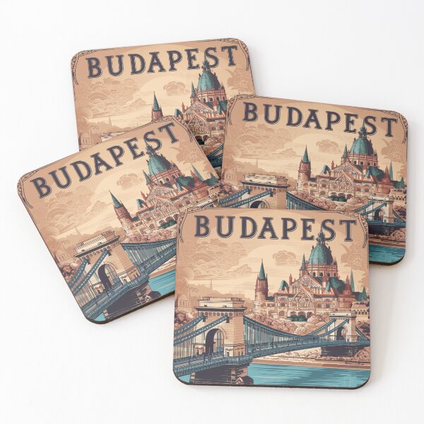 Item preview, Budapest Vintage Travel Poster designed and sold by TravelerRat.
