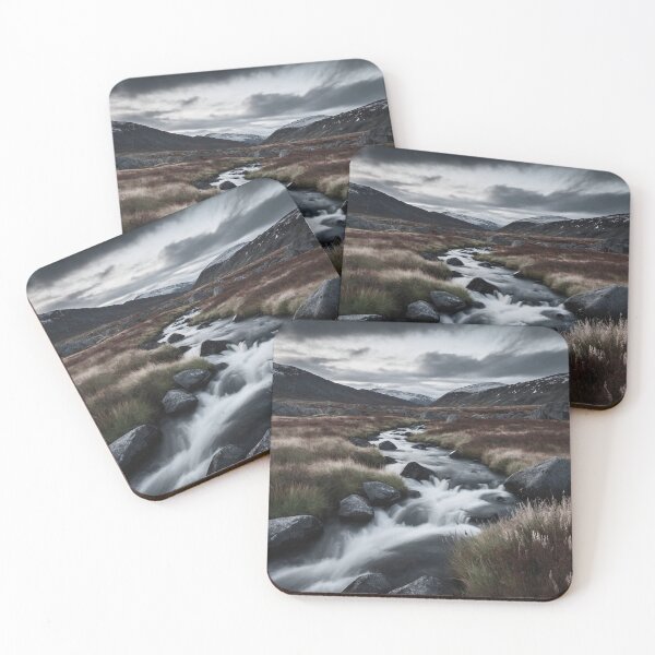 Item preview, erene Pastures: Monochromatic HDR River and Mountain Landscape designed and sold by ShadeScapeArt.