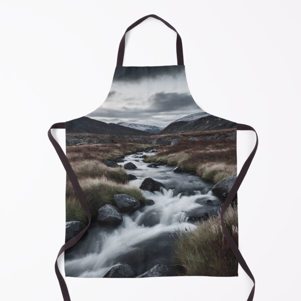 Item preview, erene Pastures: Monochromatic HDR River and Mountain Landscape designed and sold by ShadeScapeArt.