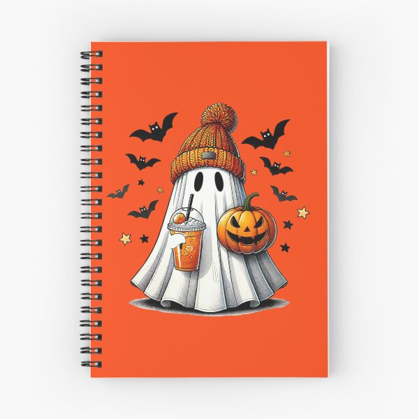 Artikelvorschau, Geist mit Kürbisgewürz-Latte Halloween entworfen und verkauft von binxlystudio.