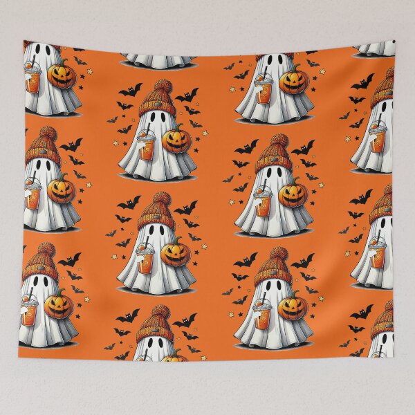 Item preview, Fantasma con calabaza y especias Latte Halloween designed and sold by binxlystudio.