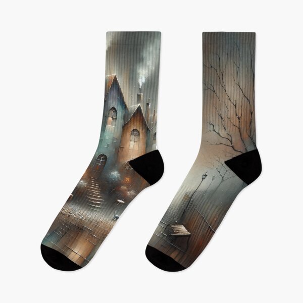 Item preview, calle brumosa al anochecer designed and sold by ArtsyWishesShop.
