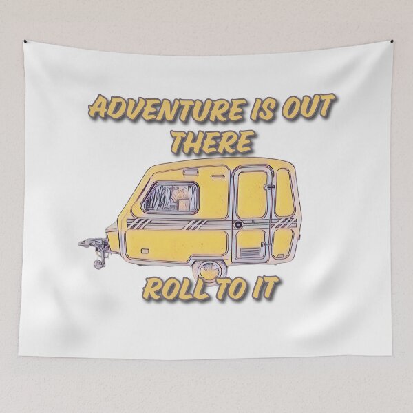 Item preview, Adventure is out there Roll to it Yellow and Grey Caravan designed and sold by BeccaAelishe.