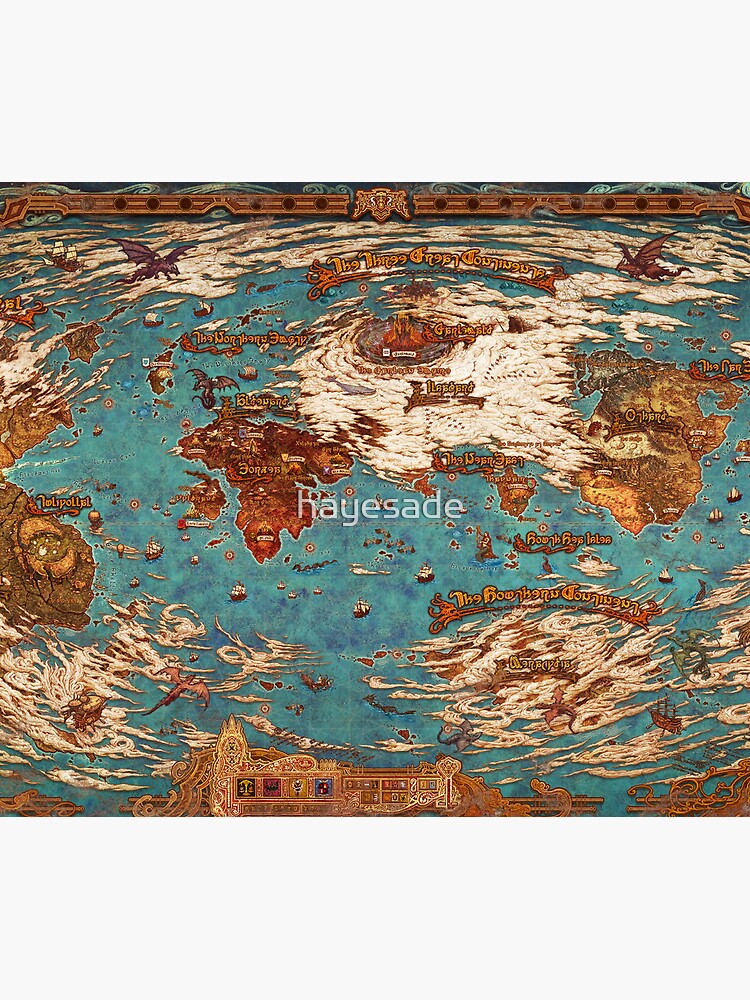 Aperçu 5 sur 5. Tapis de souris avec l'œuvre FFXIV Hydaelyn Nouvelle carte du monde Dawntrail Fantasy créée et vendue par hayesade.
