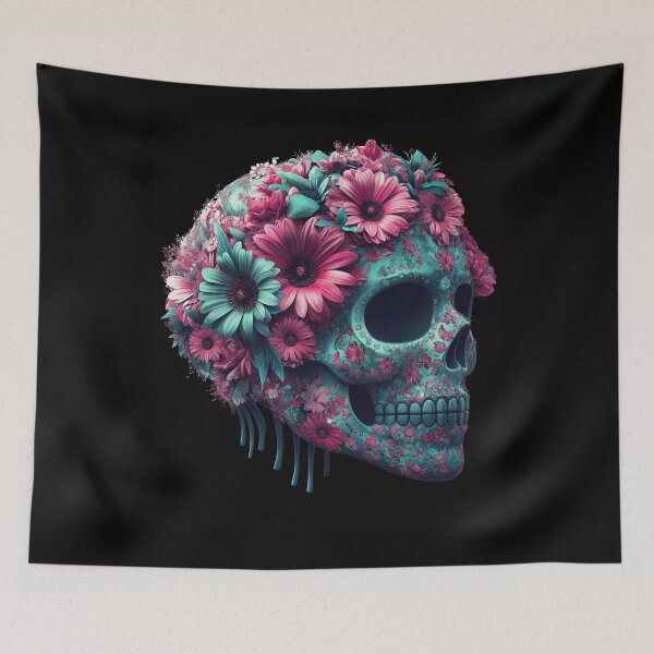 Item preview, "Floral Skull Elegance" designed and sold by inksavvystudio.