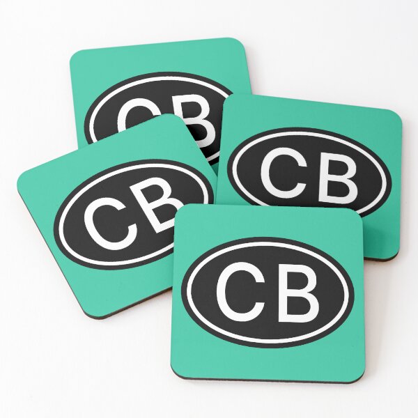 Item preview, CB Initials Monogram Oval White Letters designed and sold by Jeallan Designs.
