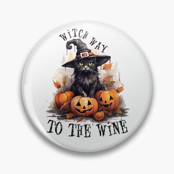 Item preview, Witch Way To The Wine Black Cat Witch Halloween  designed and sold by binxlystudio.
