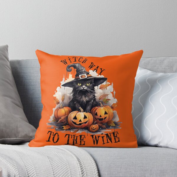 Item preview, Witch Way To The Wine Black Cat Witch Halloween  designed and sold by binxlystudio.