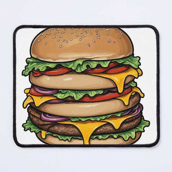 Item preview, Burger with melted cheese designed and sold by OlvadDesigns.