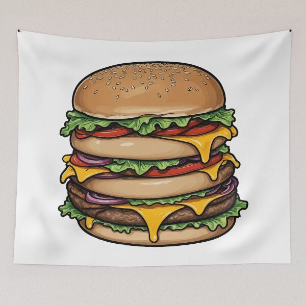 Item preview, Burger with melted cheese designed and sold by OlvadDesigns.