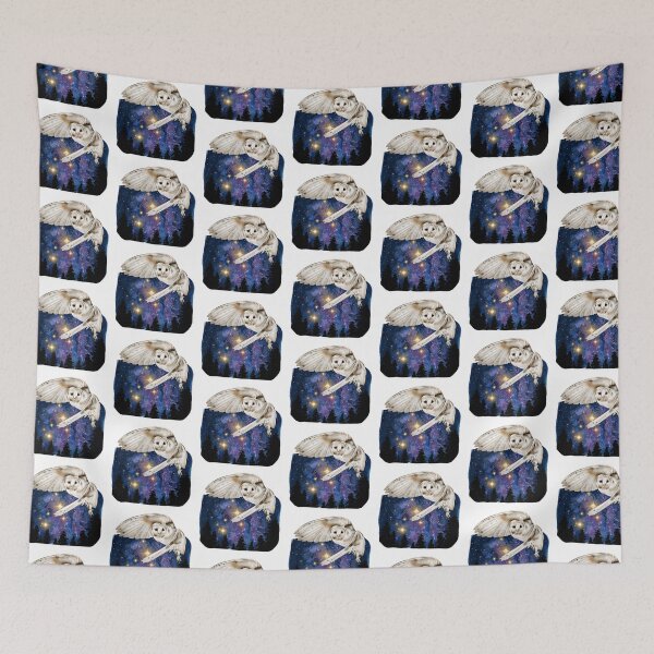 Item preview, Witchy Mystical Barn Owl Forest and Stars designed and sold by WildWoodlandWitch.