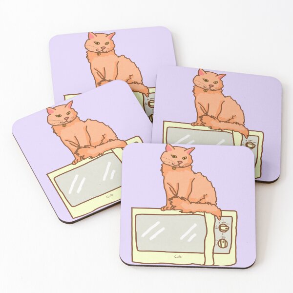Item preview, Pretty cat on microwave designed and sold by Kaewtaming.