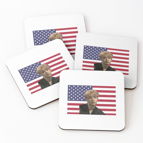 Item preview, Bang Chan Skz American flag  designed and sold by Kpopdesignsxz.