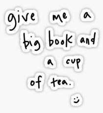 big book & cup of tea Sticker