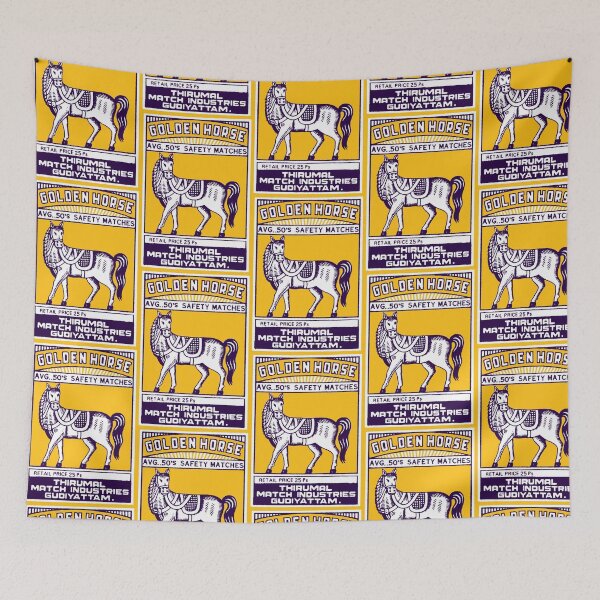 Item preview, Vintage Indian Safety Matches Golden Horse designed and sold by Pixelchicken.