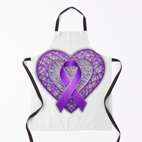 Item preview, Purple Awareness Ribbon with a purple web heart and Zebra Background designed and sold by TonzDesigns.