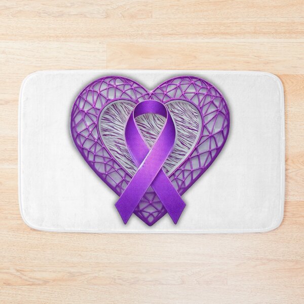 Item preview, Purple Awareness Ribbon with a purple web heart and Zebra Background designed and sold by TonzDesigns.