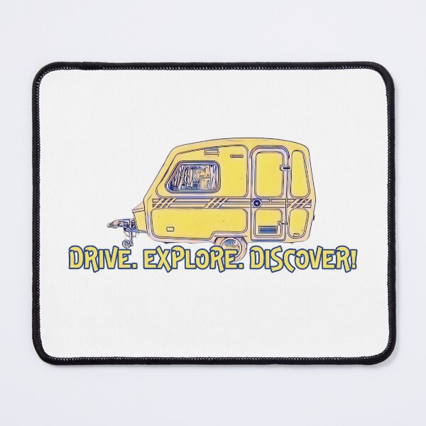 Item preview, Drive, Explore, Discover Yellow and Blue Caravan designed and sold by BeccaAelishe.