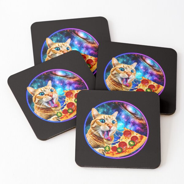 Item preview, Funny Orange Cat in Space with Pizza  designed and sold by Logiamerch.