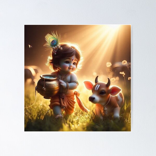 Item preview, Cute Krishna Art of love  designed and sold by Eshant.