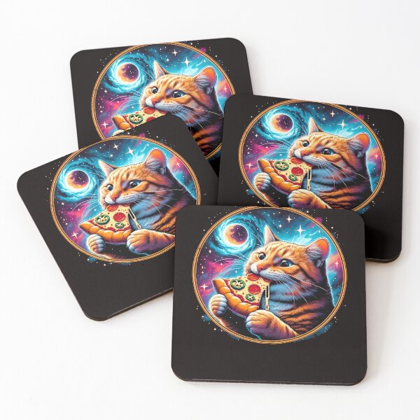 Item preview, Funny Orange Cat in Space with Pizza  designed and sold by Logiamerch.
