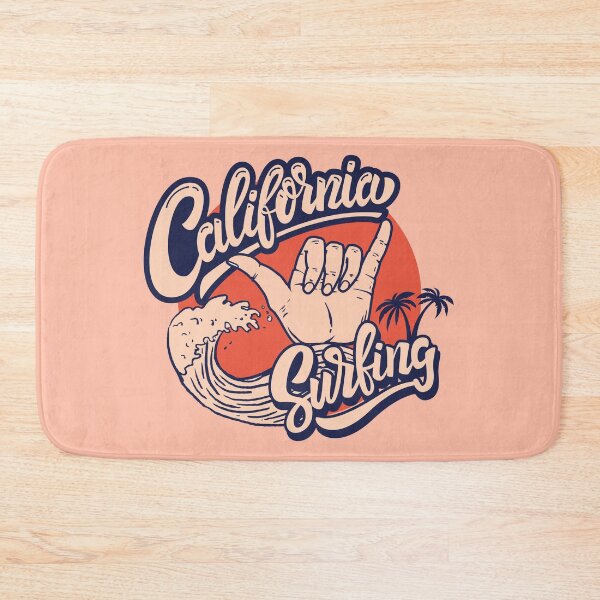 Item preview, California Surfing Illustration with Hand Gesture and Waves designed and sold by 19Beauty.