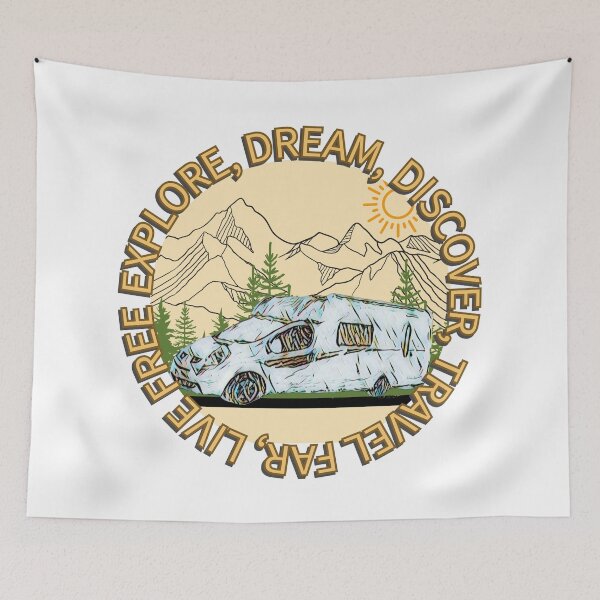Item preview, Explore, Dream, Discover Brown and White Motorhome Camper designed and sold by BeccaAelishe.