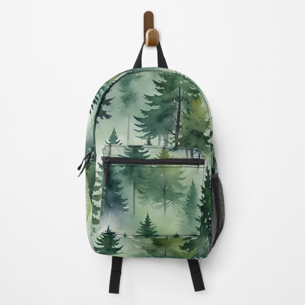 Item preview, Watercolour misty forest trees in shades of green designed and sold by SirenSeventyOne.