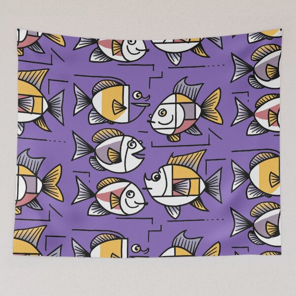 Item preview, Funny Cool Artsy Fish Print Abstract Art designed and sold by Nature's Fancy.
