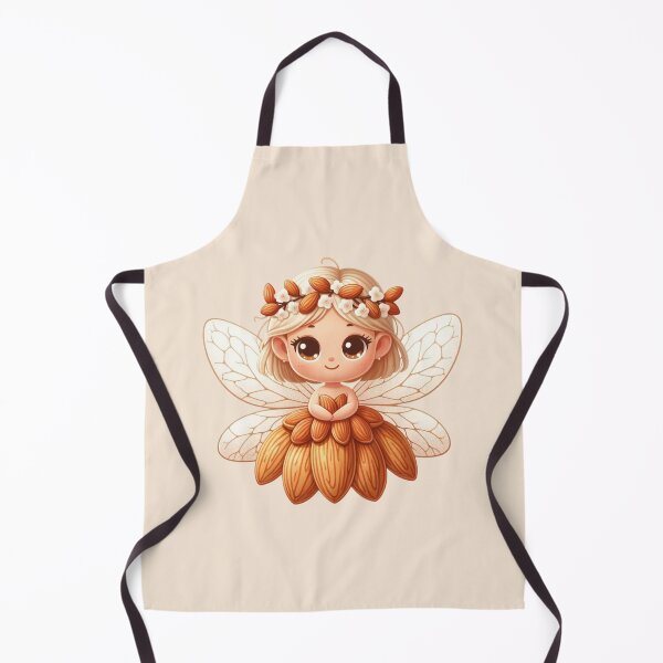 Item preview, Cute almond elf with wings and flower wreath Kawaii Chibi nut fairy designed and sold by Annika Shurafa.