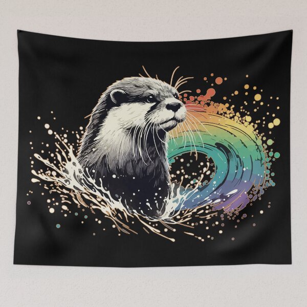 Item preview, Otter Rainbow Splash Street Art designed and sold by TomFrontierArt.