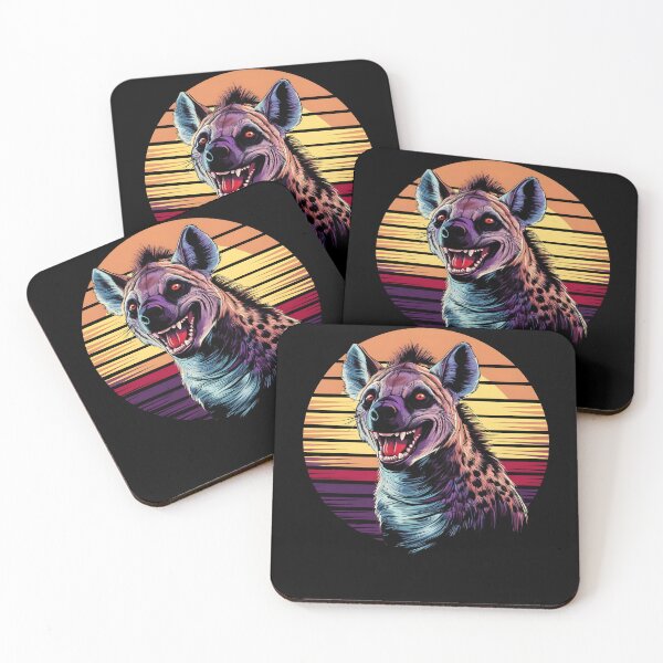Item preview, Laughing Hyena retro sunset Wildlife Design Animal Art designed and sold by MTRBSK11.