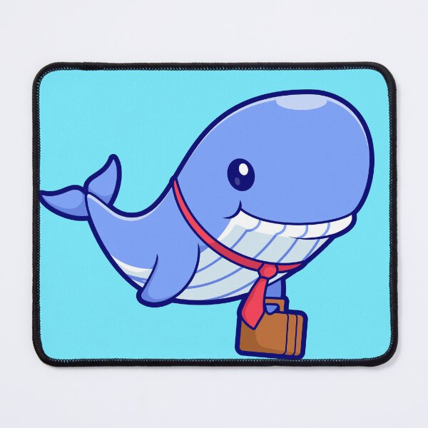 Item preview, Cute Whale Employee Holding Bag Cartoon Vector Icon Illustration designed and sold by hjian8219.