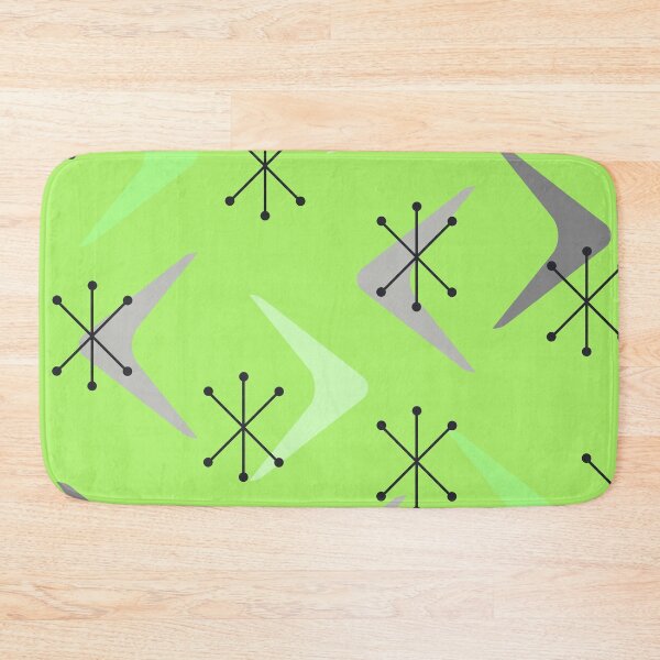 Item preview, Mid Century Boomerangs Starbursts Chartreuse designed and sold by thepixelgarden.