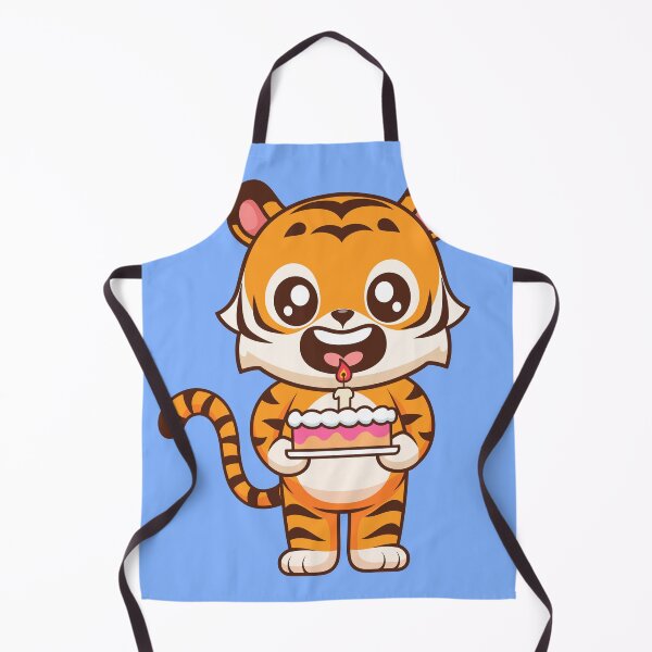 Item preview, Cute Tiger Holding Cake Birthday Party Cartoon Vector Icon Illustration designed and sold by hjian8219.