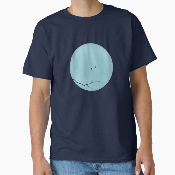 Item preview, Pareidolia Face Birds Eyes Branches Mouth - Dusty Blue Sky designed and sold by Beachy.